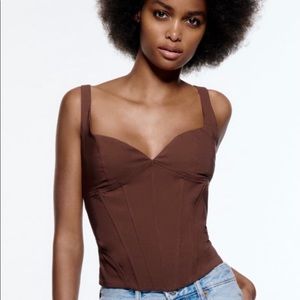 Zara linen blend corset top